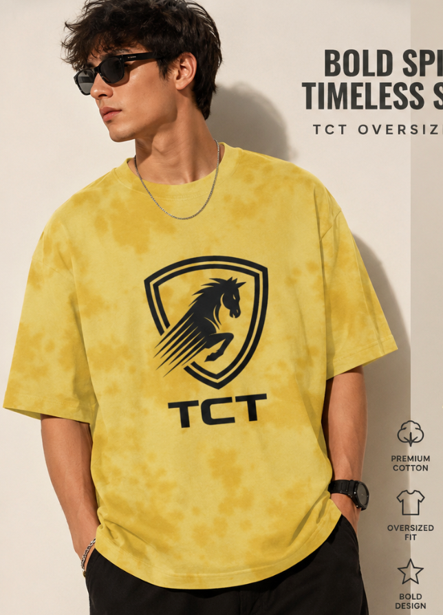 Unisex Tie Dye Yellow Oversized T-Shirt