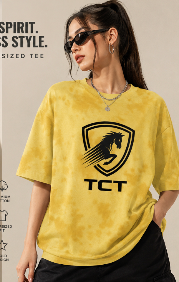 Unisex Tie Dye Yellow Oversized T-Shirt