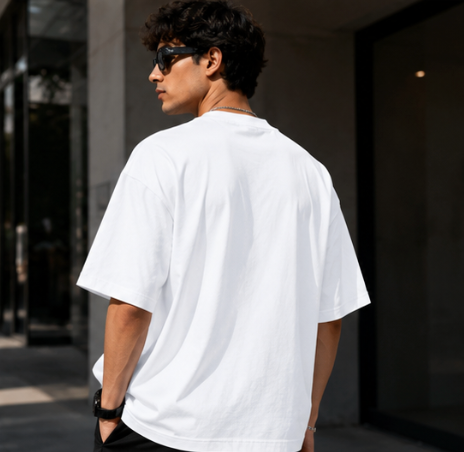 Unisex White Terry Oversized Tee